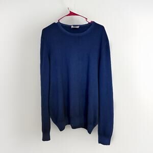 Gran Sasso Vintage Cashmere Sweater Mens XL Blue Made in Italy Size 54